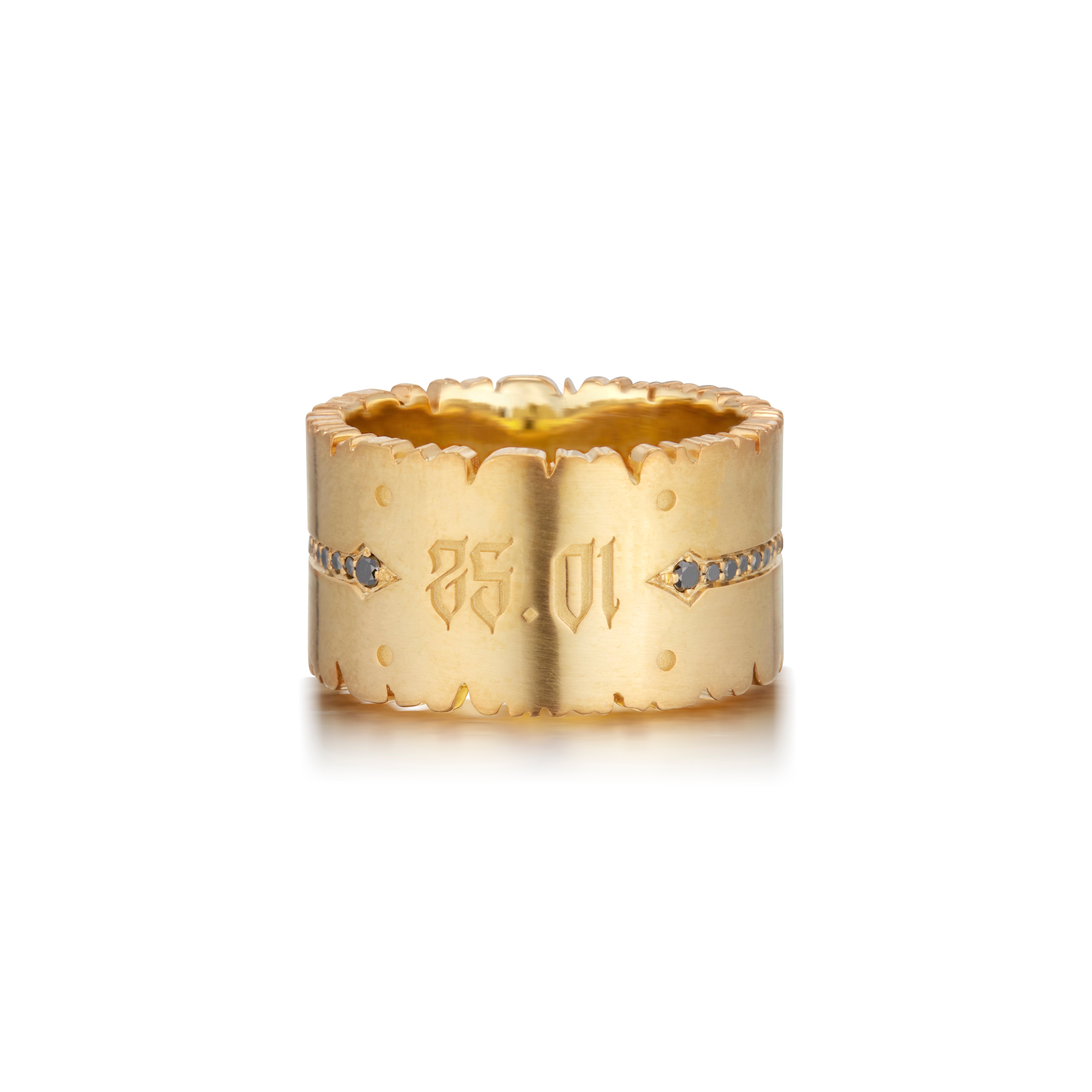 Jagged Edge Black Diamond Wedding Band