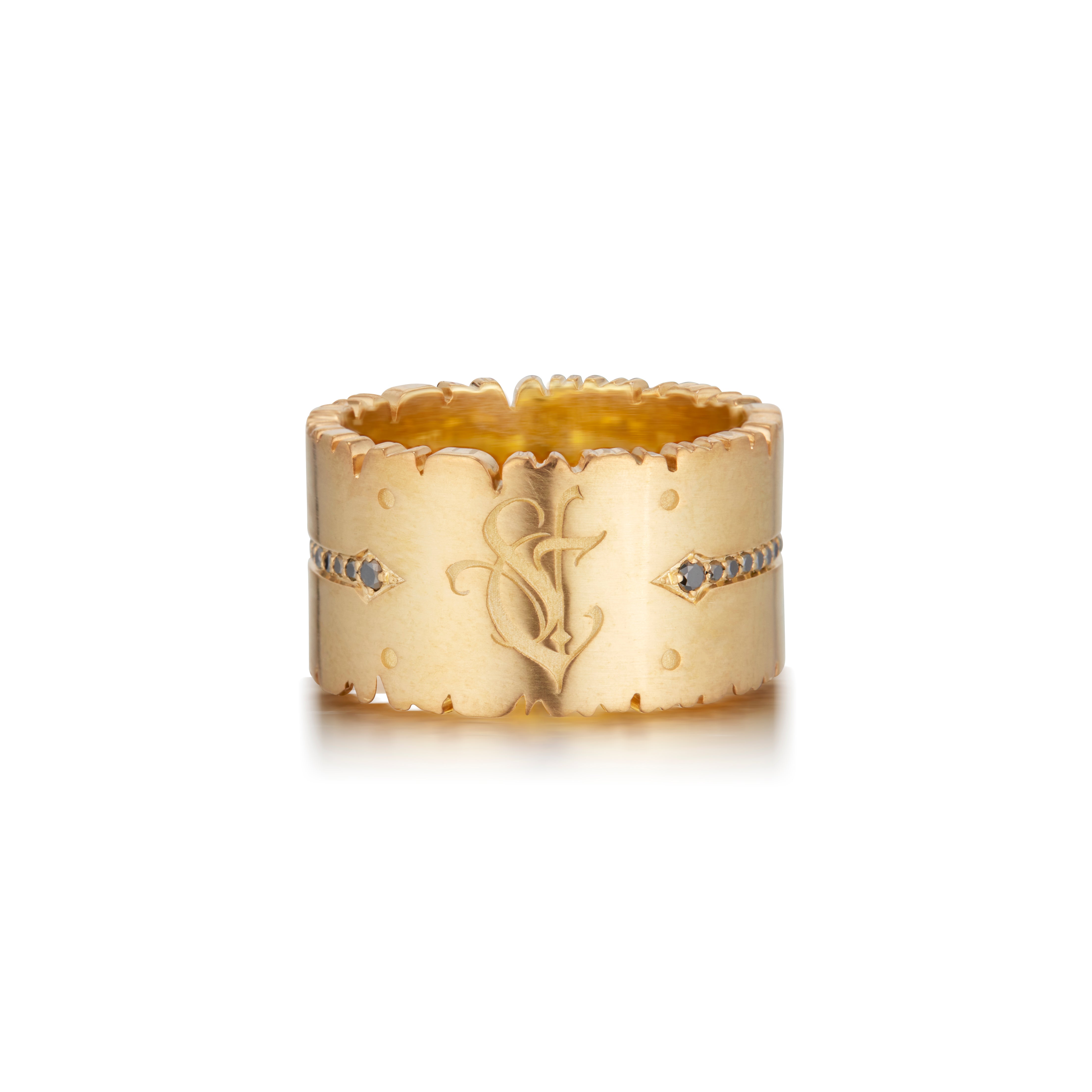 Jagged Edge Black Diamond Wedding Band