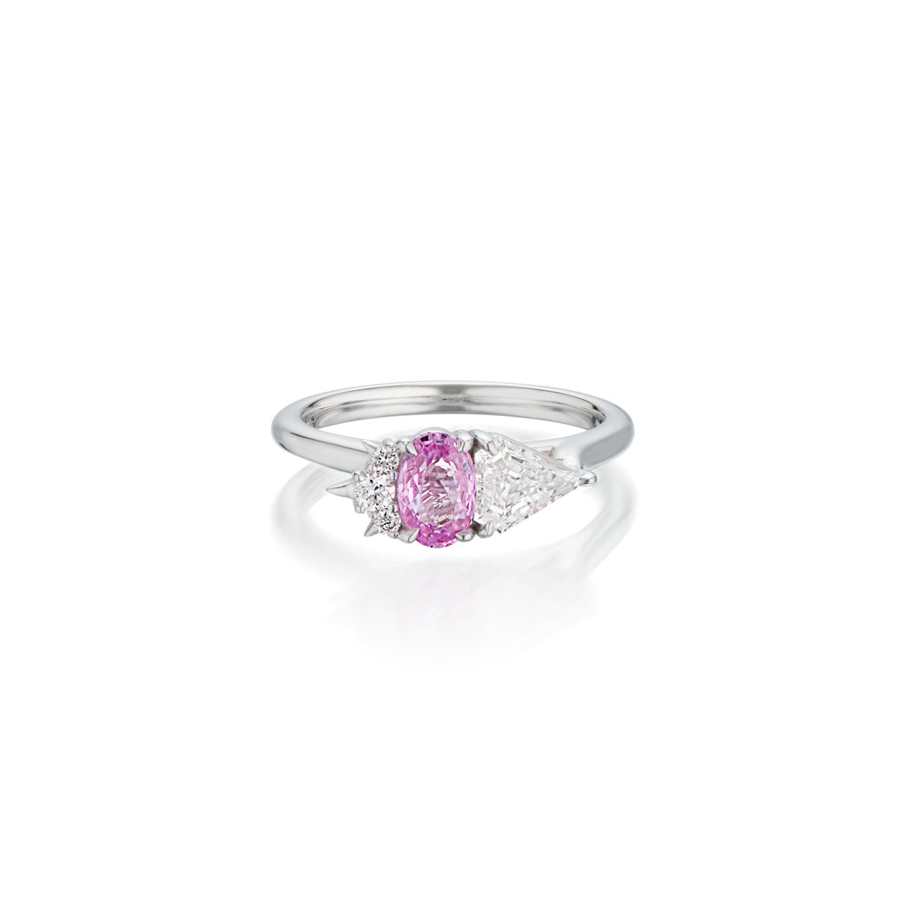 Pink Sapphire & Diamond Alternative Engagement Ring