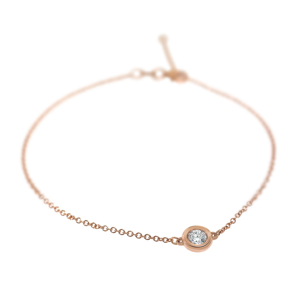 Rose Gold - Bezel Set Diamond Bracelet