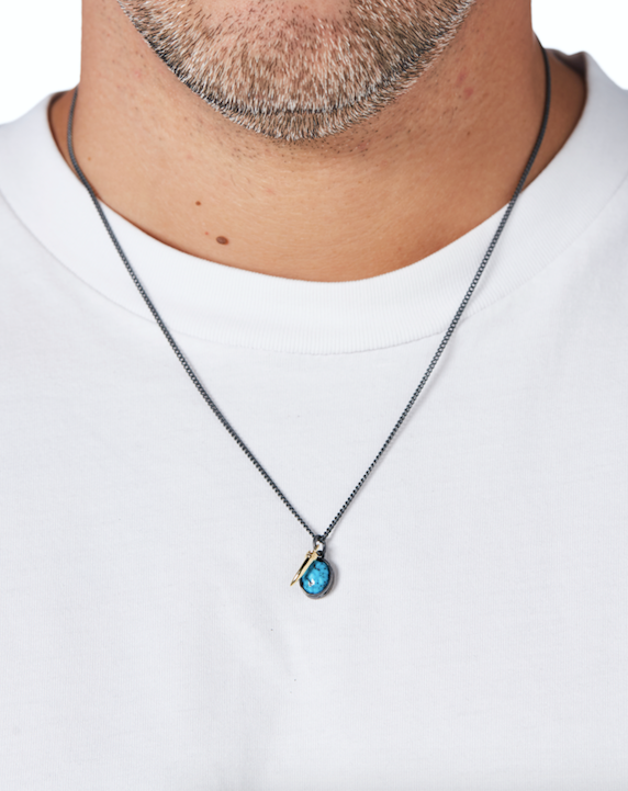 Mens turquoise pendant necklace online