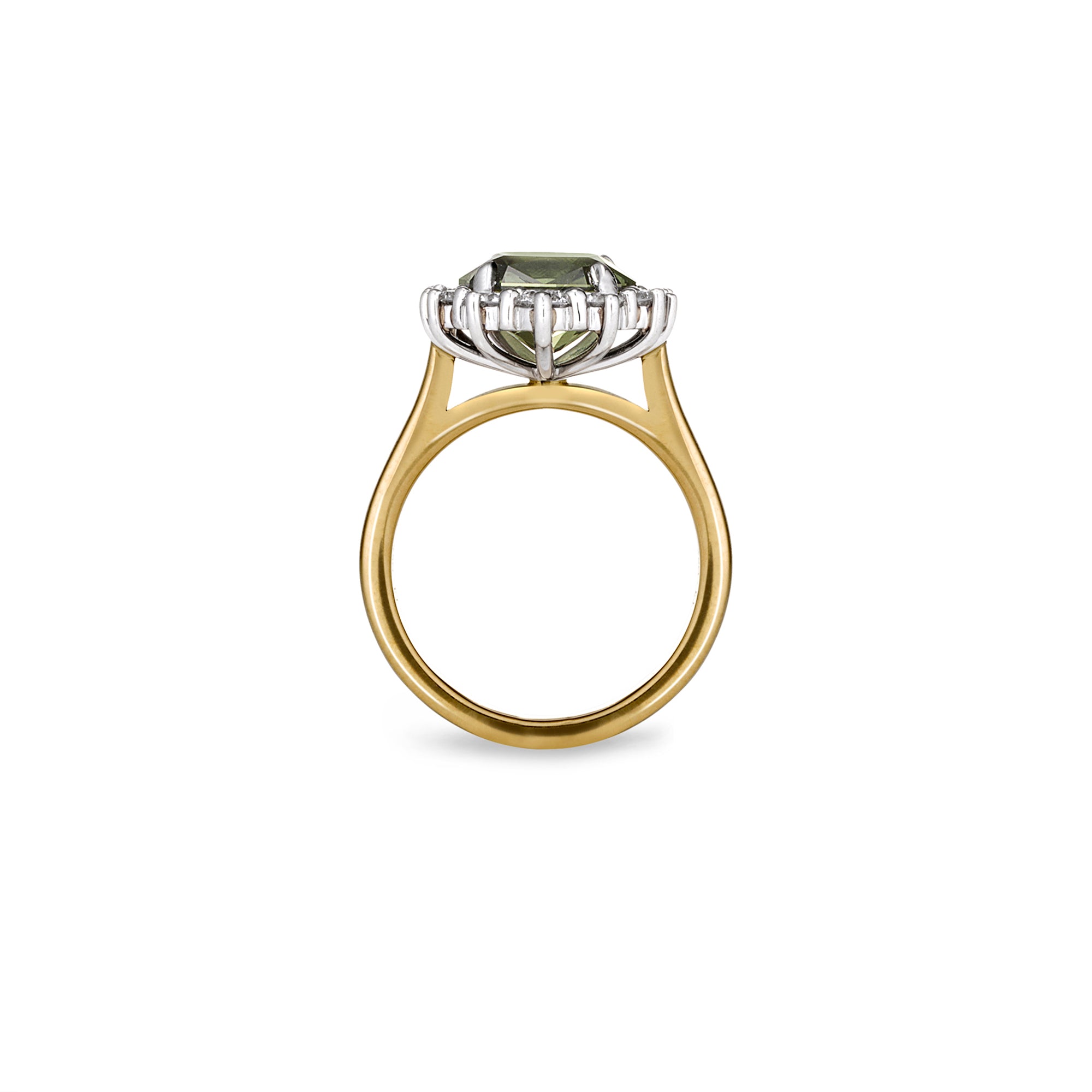 2.64ct Oval Natural Australian Green Sapphire & Diamond Alternative Engagement Ring