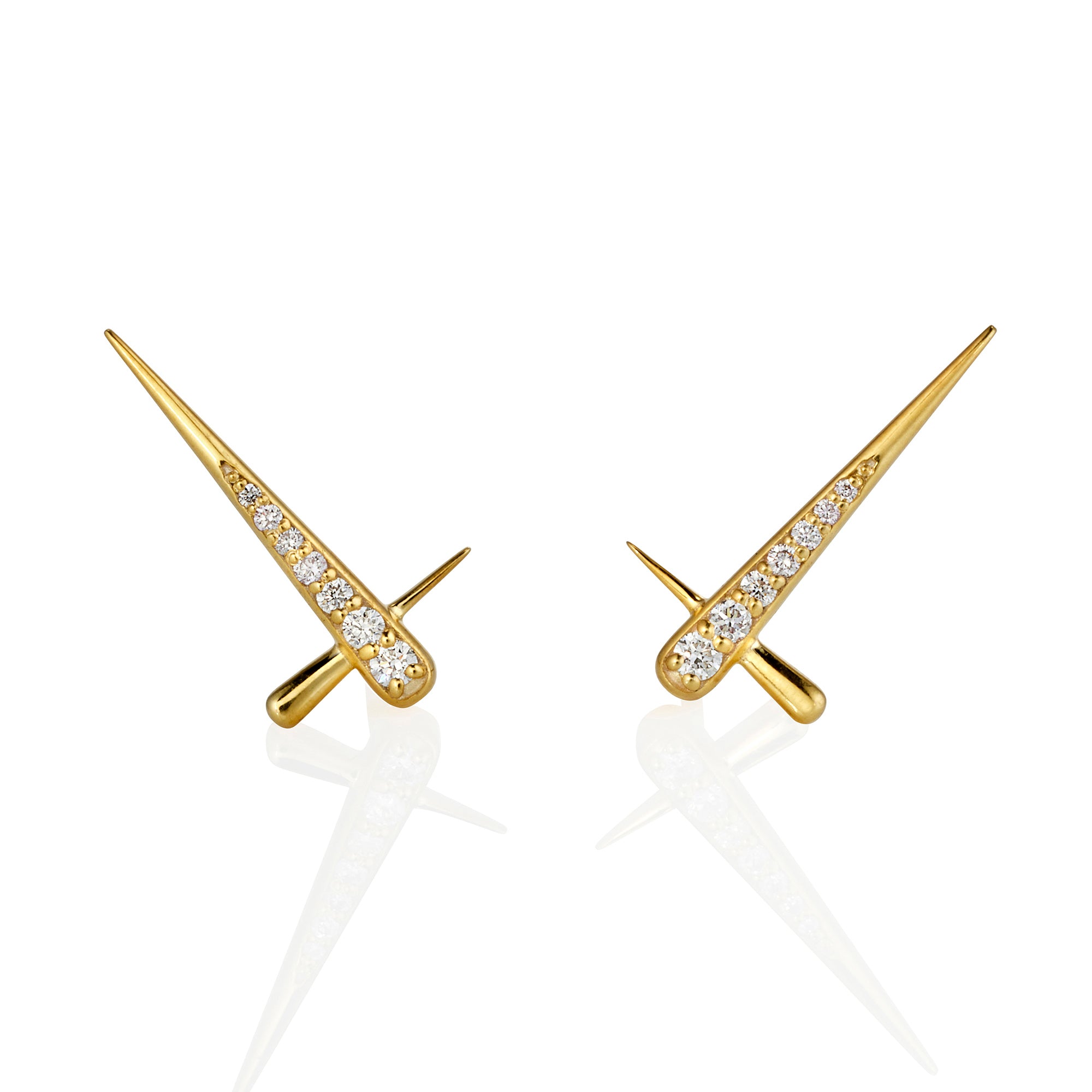 Cross Spike Diamond Earrings