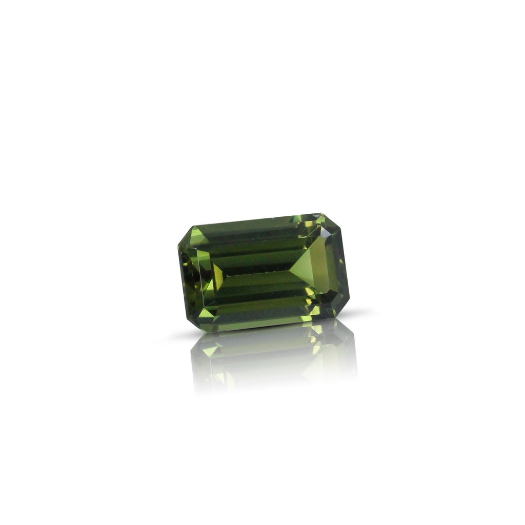 1.70ct Emerald Cut Olive Green Australian Sapphire
