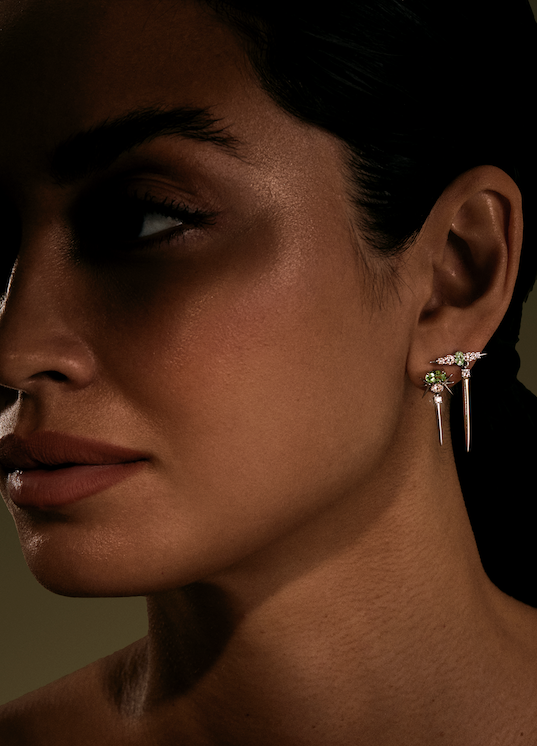 Paraiba Tourmaline & Diamond Spike Drop Earrings