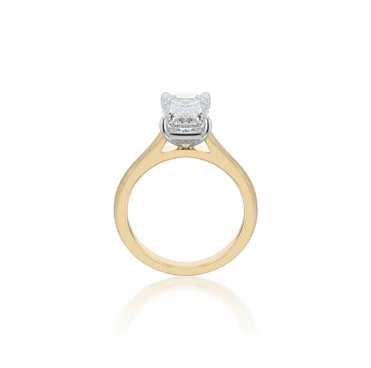 18ct White & Yellow Gold Emerald Cut Diamond Engagement Ring