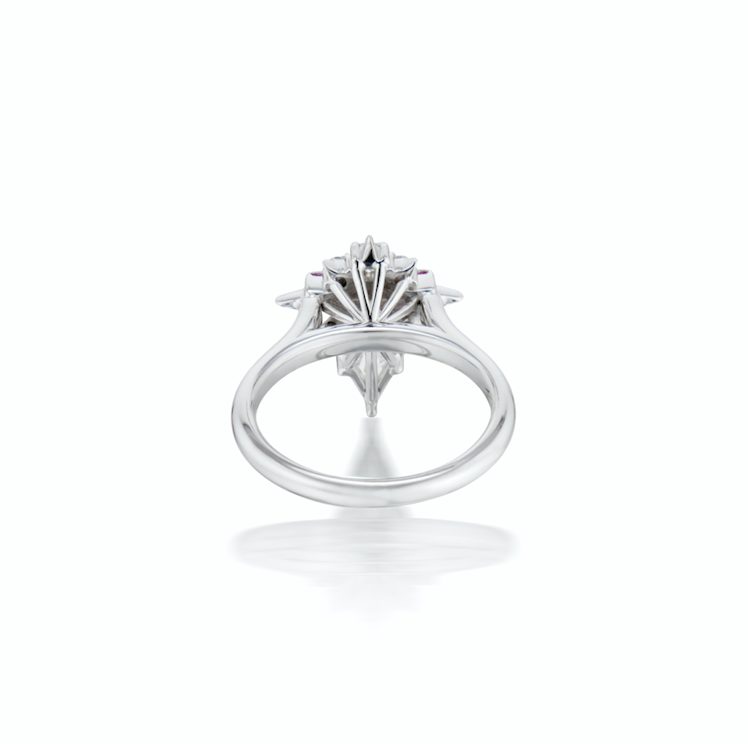 Diamond & Pink Sapphire Alternative Engagement Ring