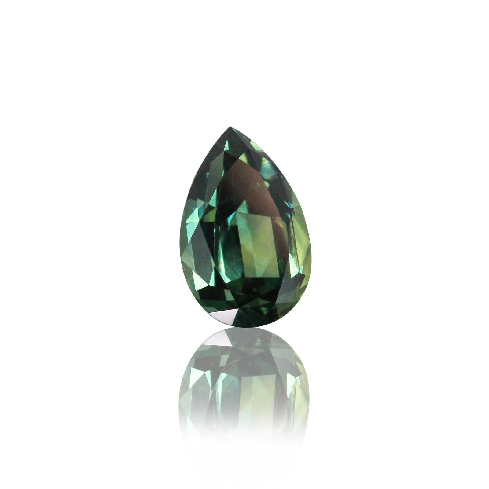 3.14ct Pear-Shape Australian Teal Sapphire