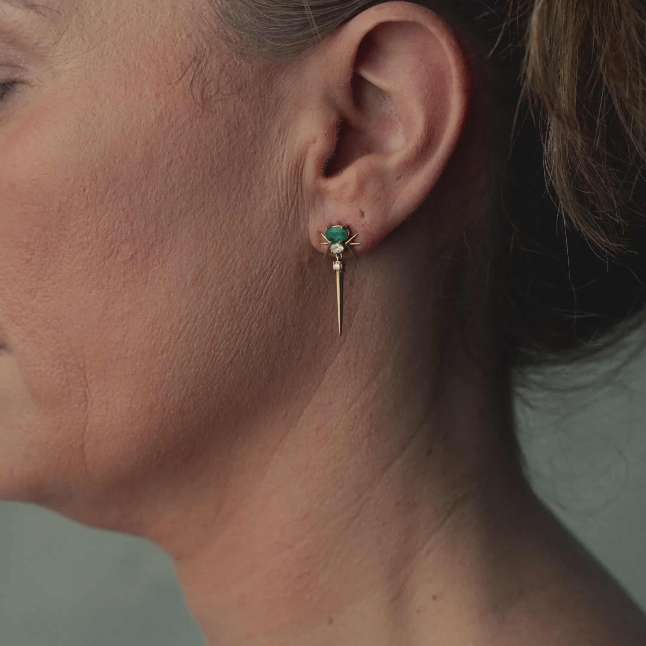 Video of model wearing earring