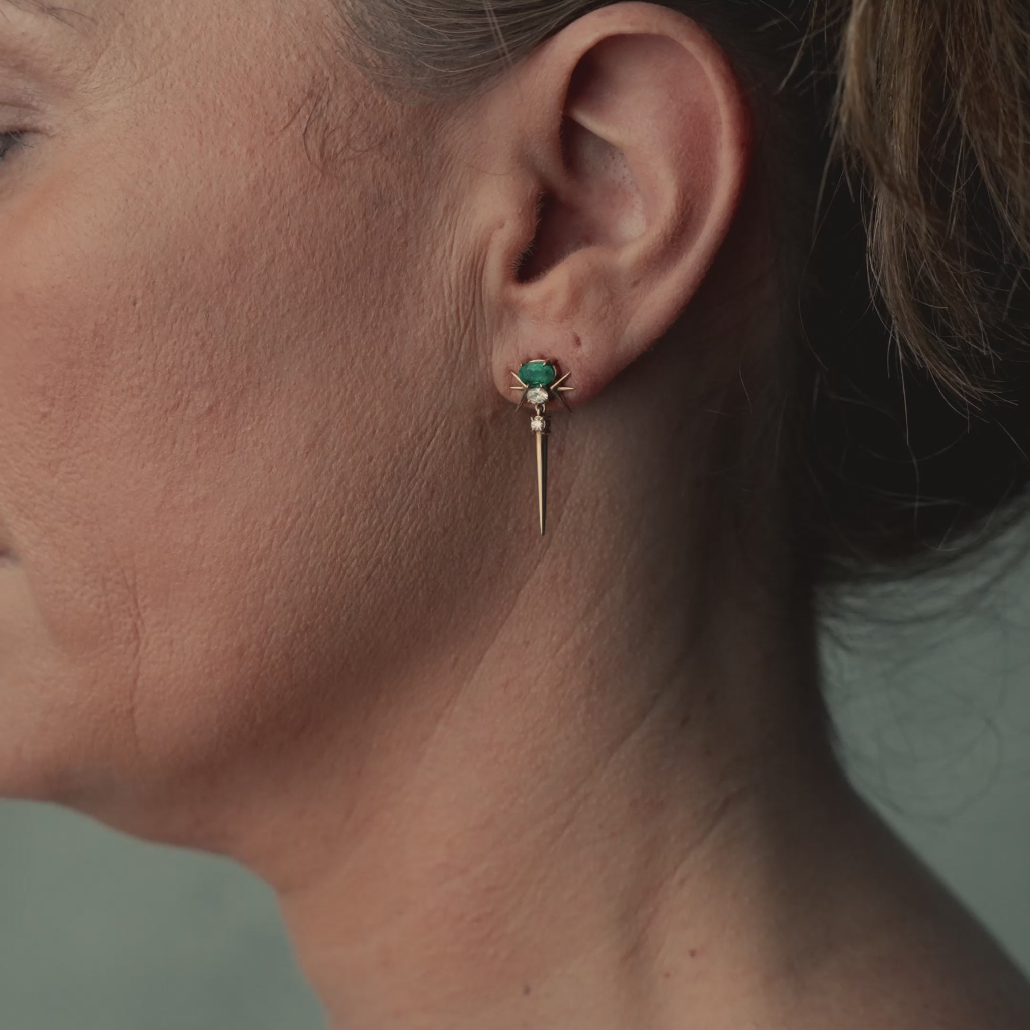 Video of model wearing earring