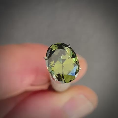 Olive Green  Oval Shaped Australian Sapphire