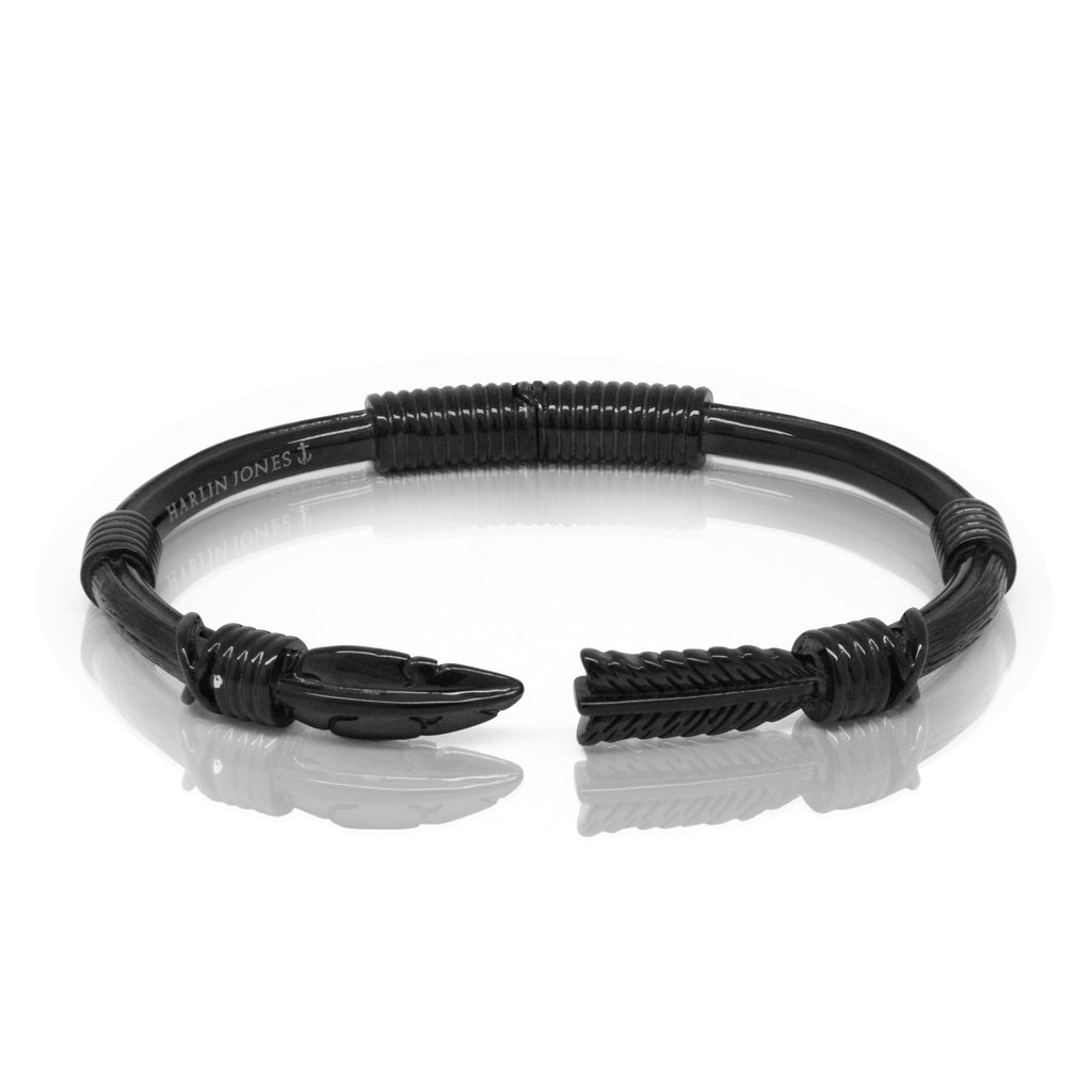 black feather bracelet. designer mens jewellery. designer mens jewelry