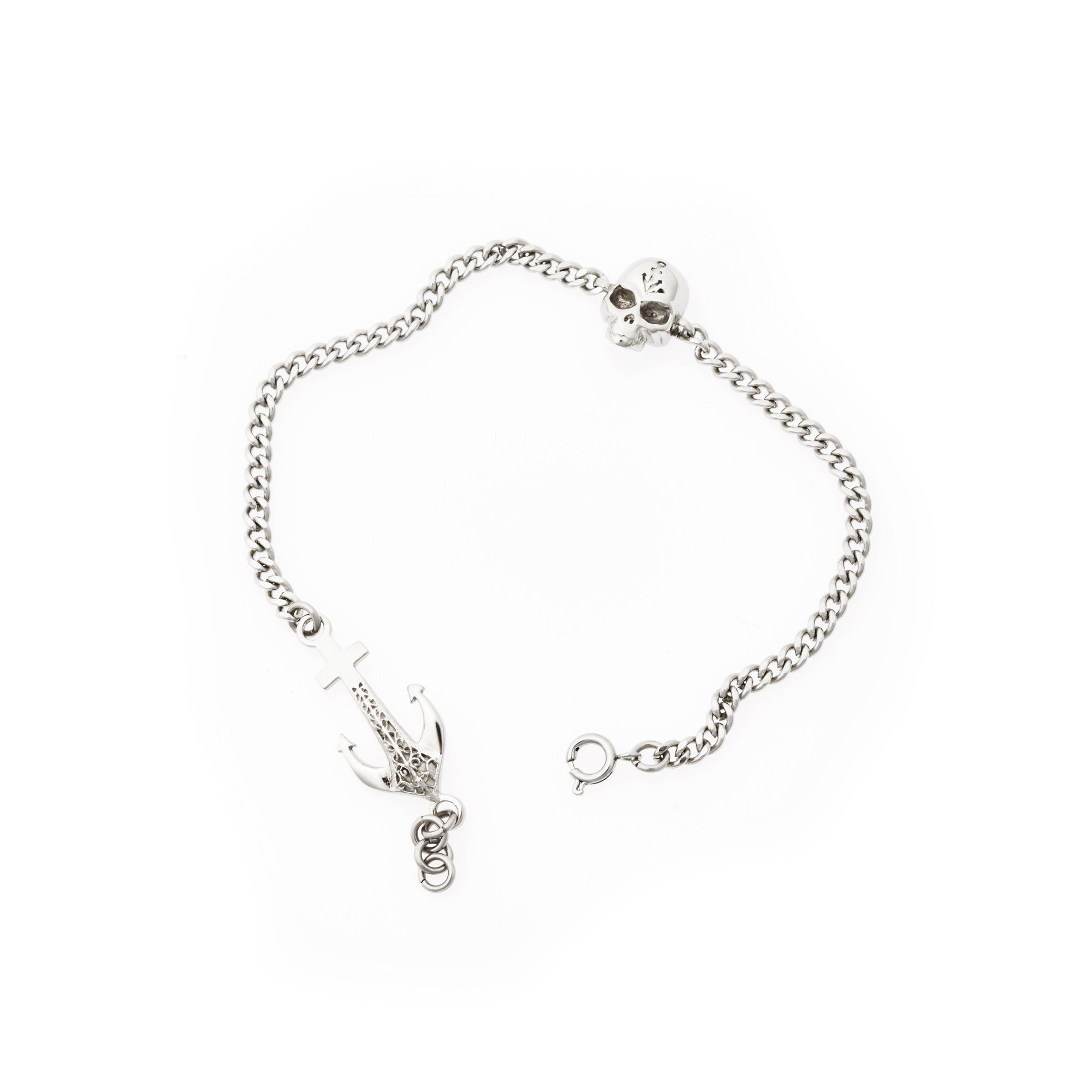 Skull anchor bracelet - Steel