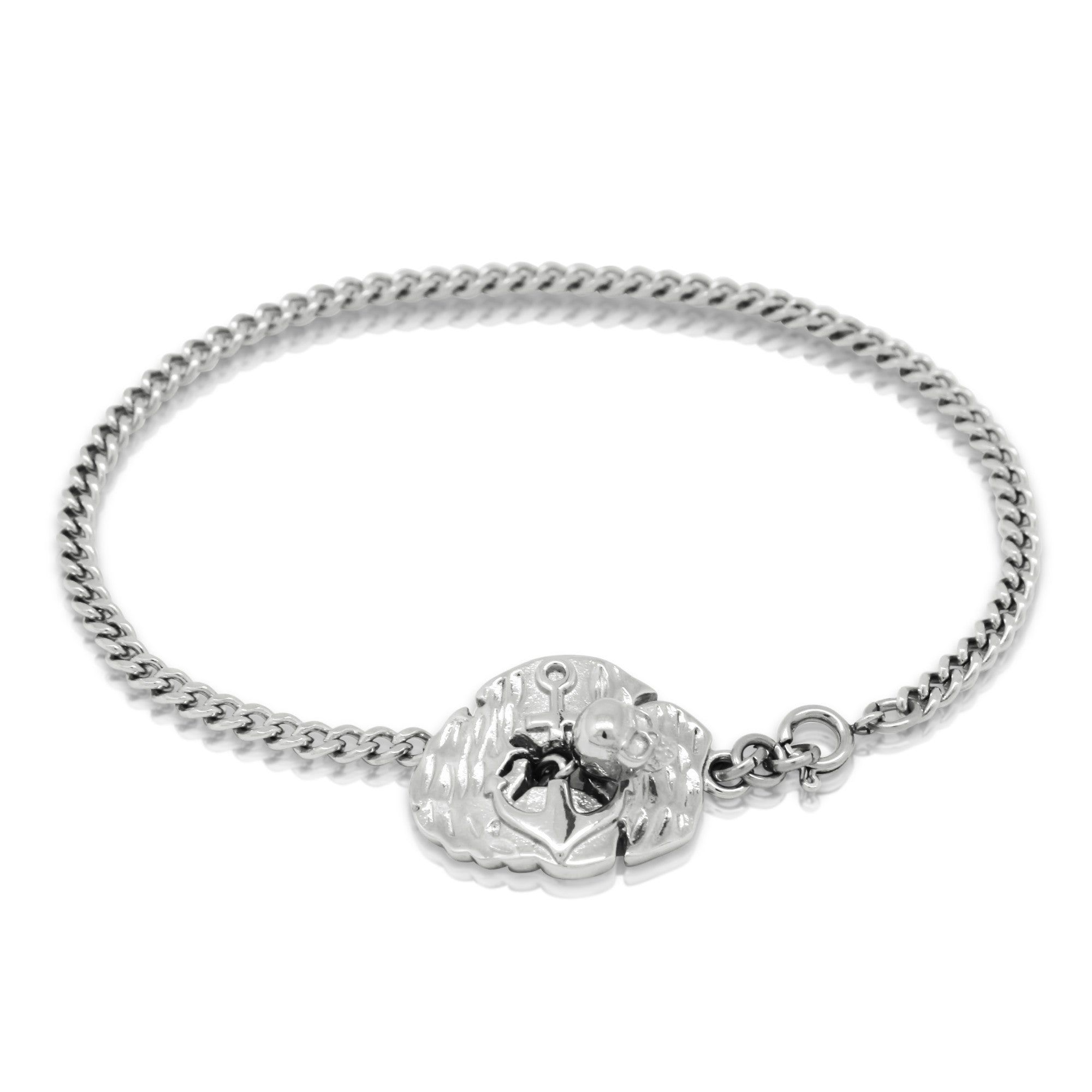 stainless steel skull bracelet. anchor bracelet. skull. anchor