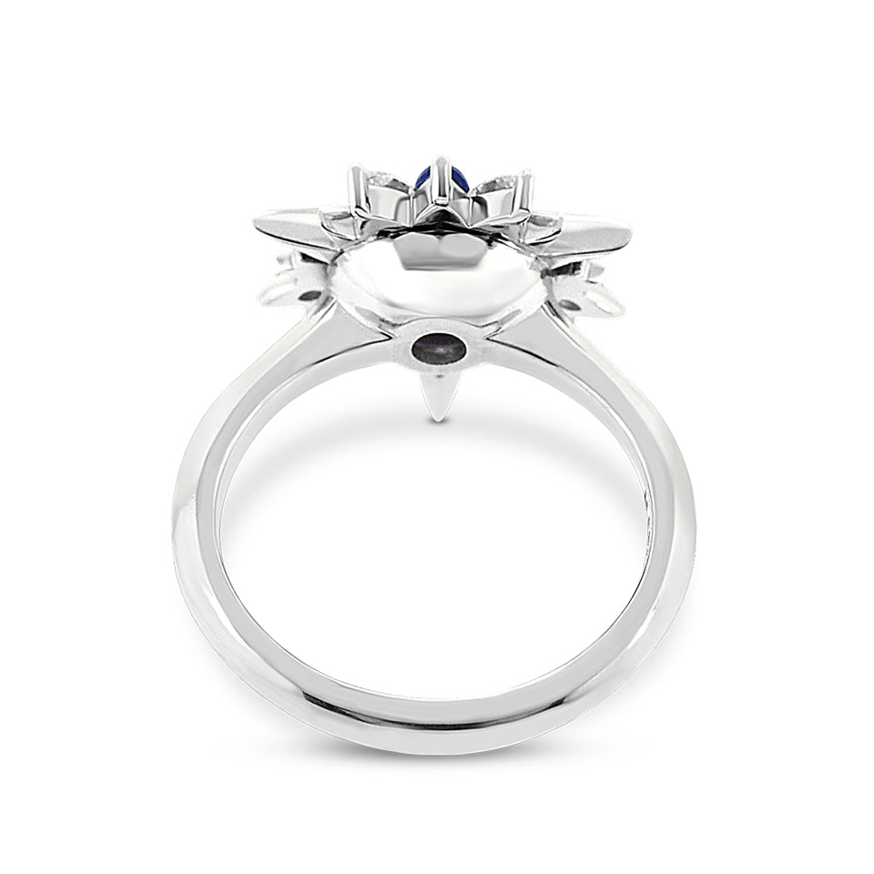 Blue Sapphire And Diamond Alternative Engagement Ring Shooting Star