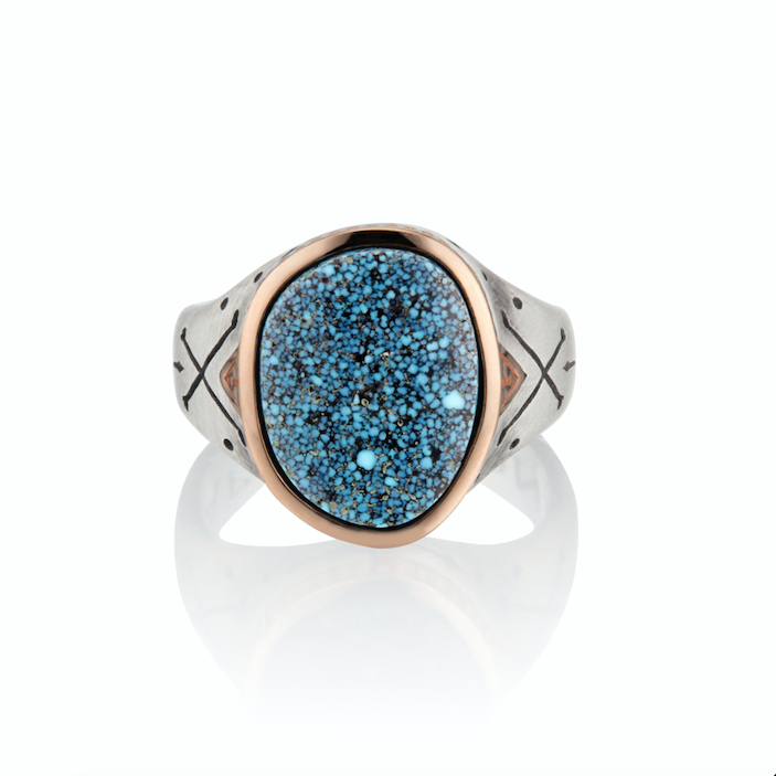 Mens Turquoise Ring, Pirate Ring, Rock and roll ring