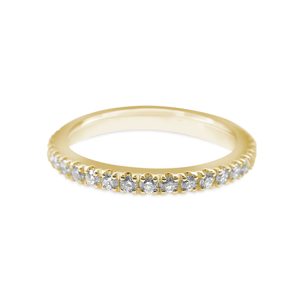 Claw Cut Out Diamond Wedding Band - 18ct Yellow Gold
