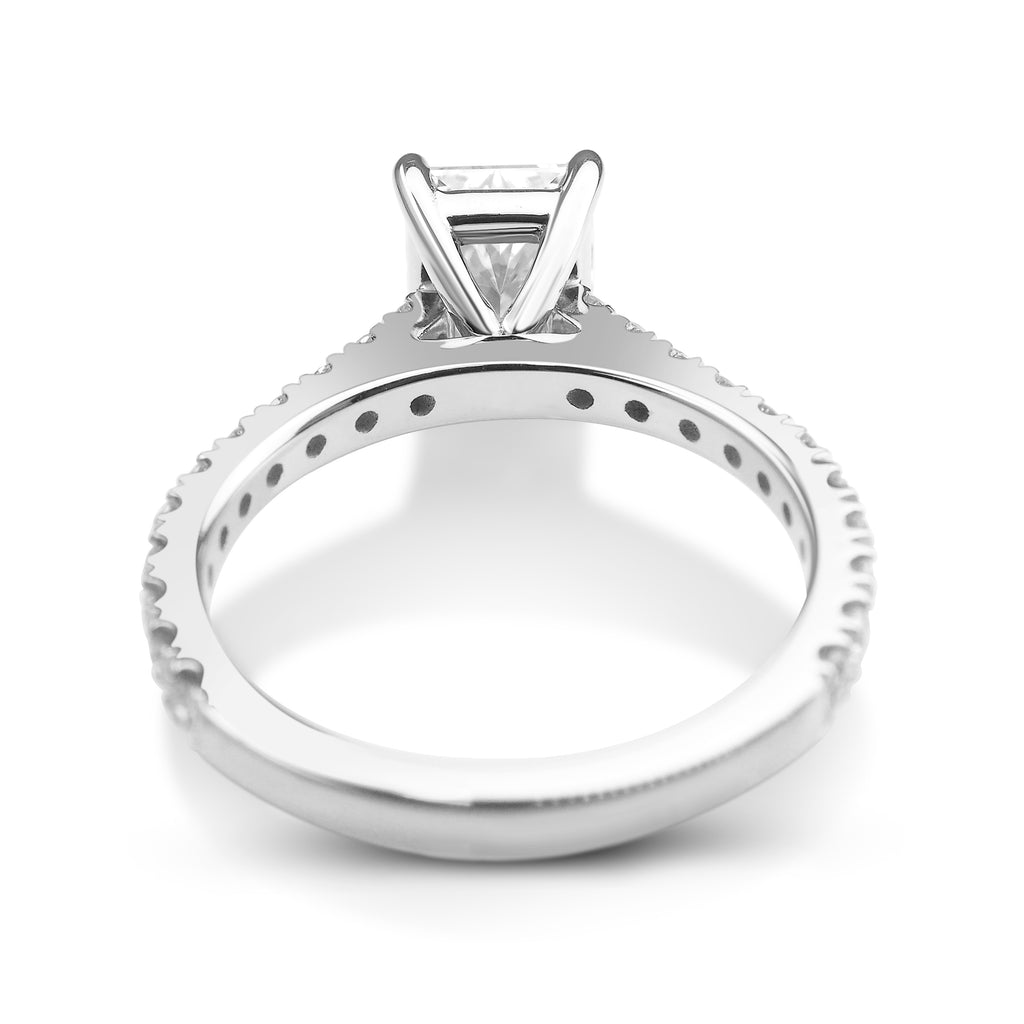 Radiant Cut Diamond Engagement Ring - White Gold