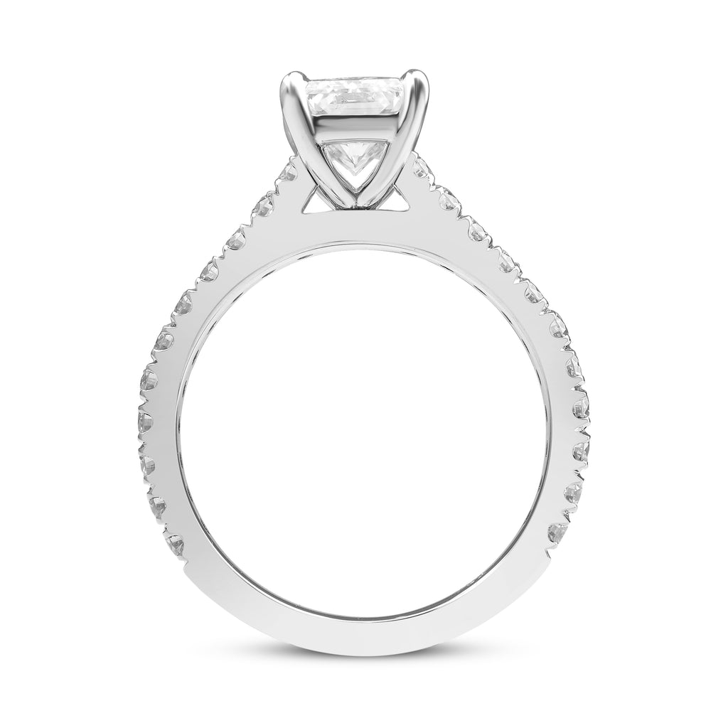 Radiant Cut Diamond Engagement Ring - White Gold