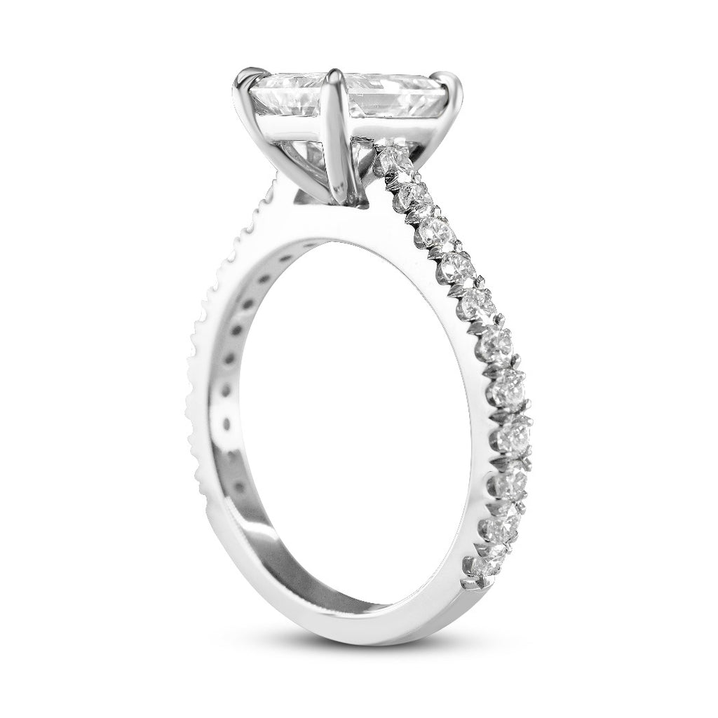 Radiant Cut Diamond Engagement Ring - White Gold