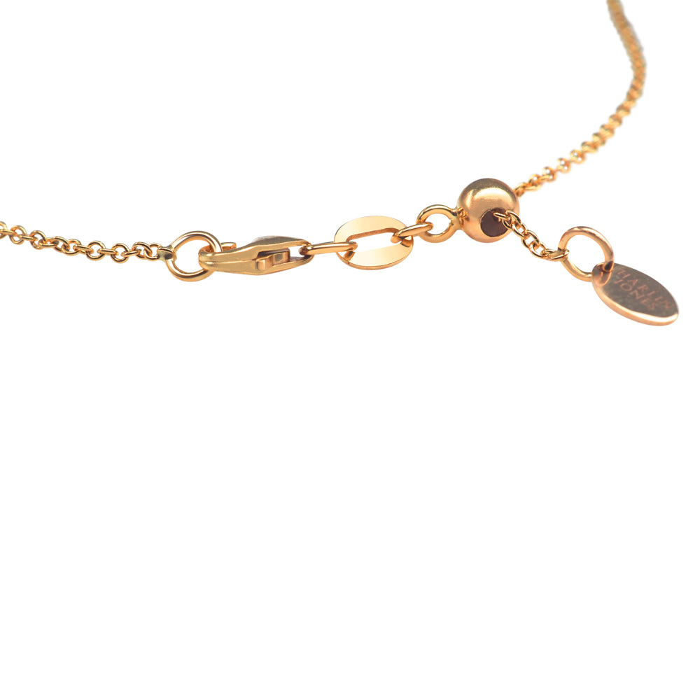 Rose Gold - Tsavorite & Diamond Drop Necklace
