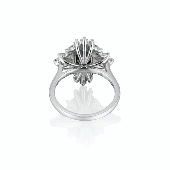 18ct White Gold Art Deco Style Diamond Engagement Ring