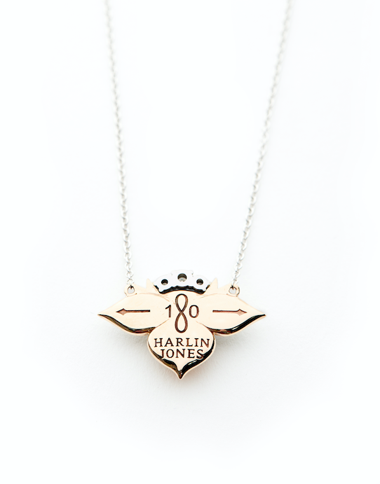 18ct White - Rose Gold Turquoise - Diamond Necklace