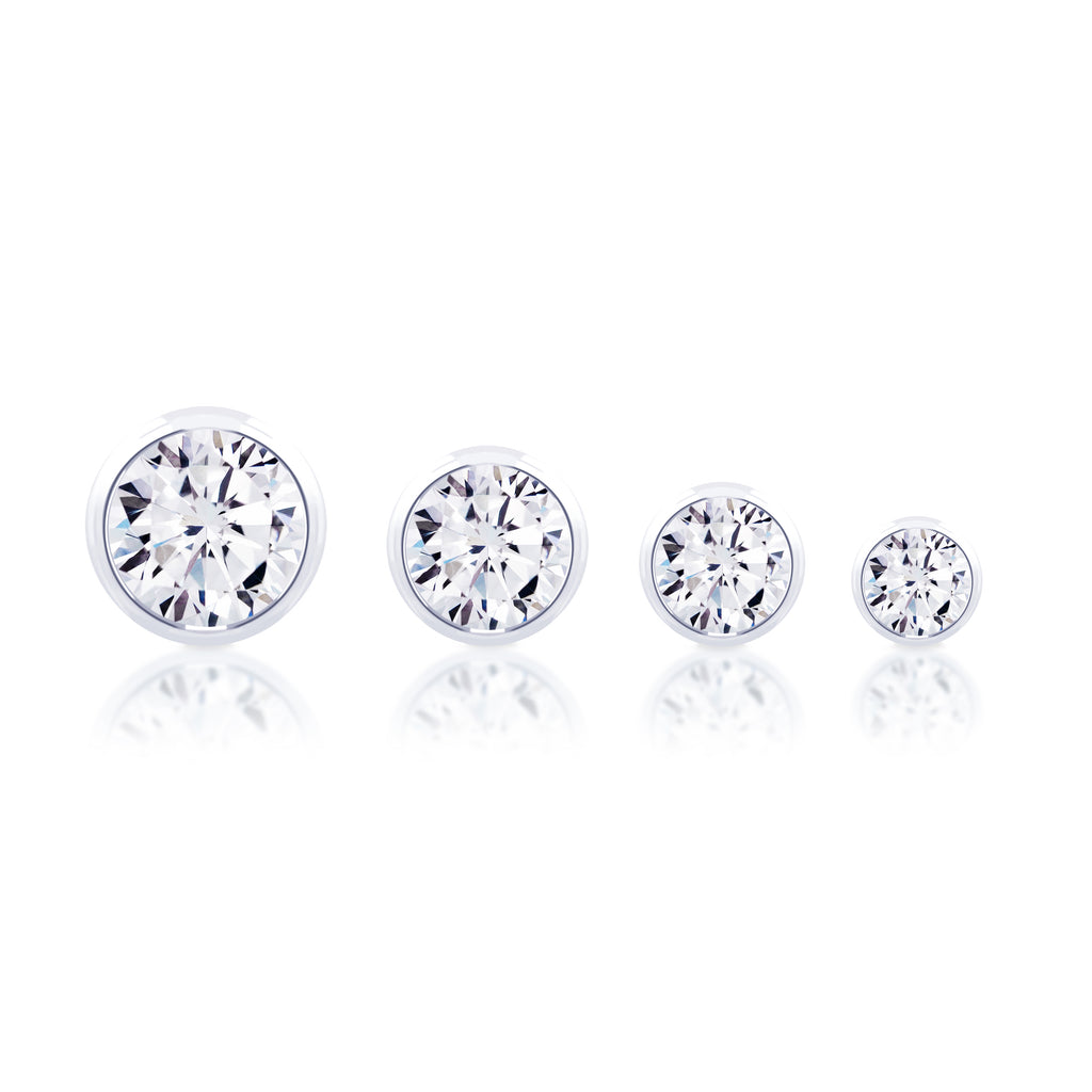 Diamond Stud Earrings - Bezel Set